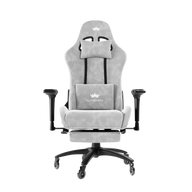 Ergonomischer Gamingstuhl mit Mikrofaser-Velour, 4D Armlehnen & Fußstütze