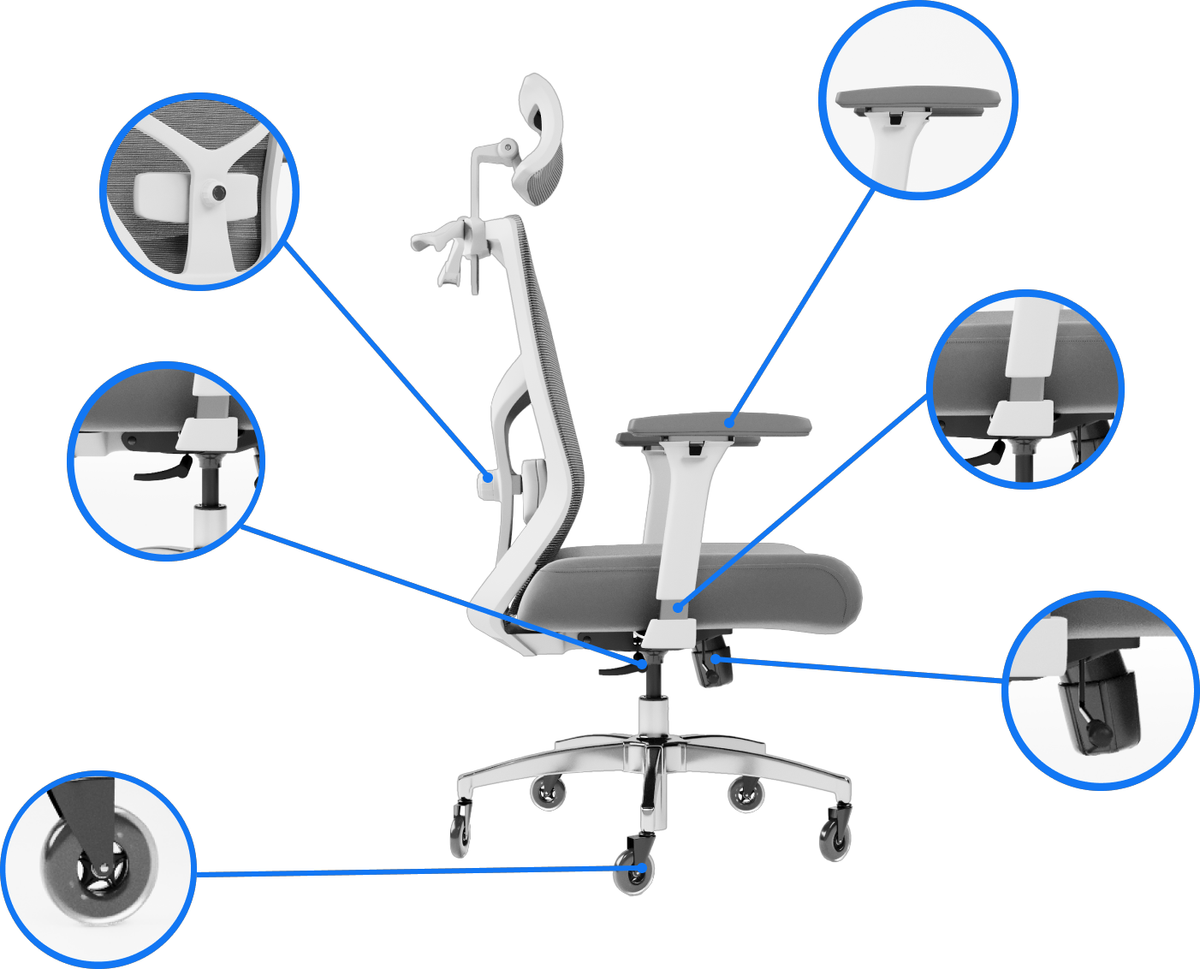 Gaming-Bürostuhl ergonomisch mit Taschenfederkissen Gaming-Bürostuhl ergonomisch mit Taschenfederkissen